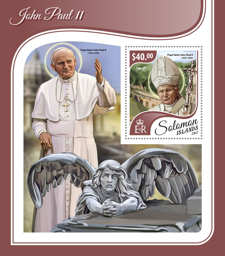 John Paull II - Issue of Solomon islands postage stamps