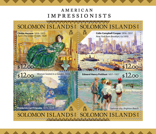 American Impressionists - Issue of Solomon islands postage stamps