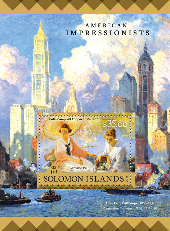 American Impressionists - Issue of Solomon islands postage stamps