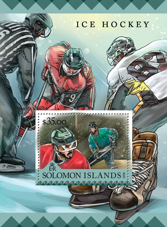 Ice Hockey  - Issue of Solomon islands postage stamps