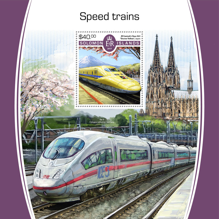 Speed trains  - Issue of Solomon islands postage stamps