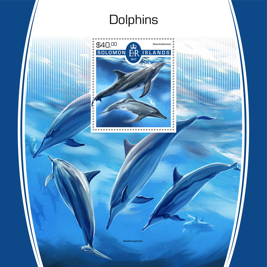 Dolphins - Issue of Solomon islands postage stamps