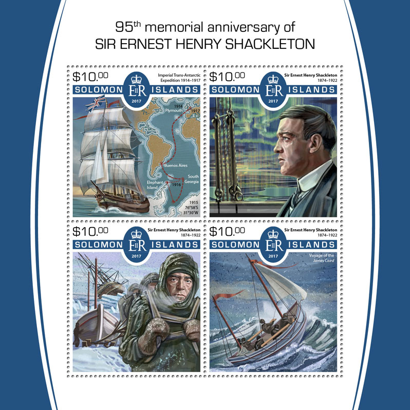 Ernest Henry Shackleton - Issue of Solomon islands postage stamps