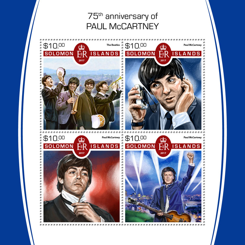 Paul McCartney - Issue of Solomon islands postage stamps
