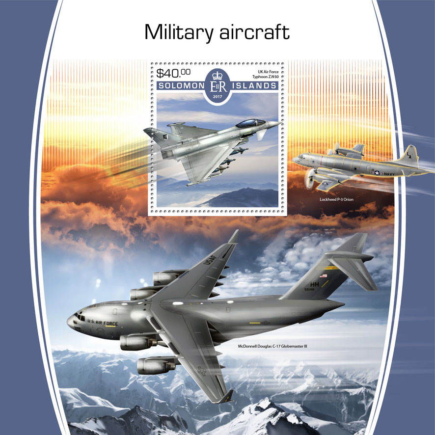 Military planes - Issue of Solomon islands postage stamps
