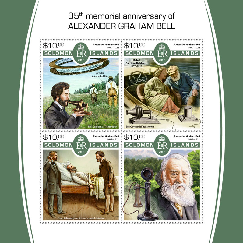 Alexander Bell - Issue of Solomon islands postage stamps
