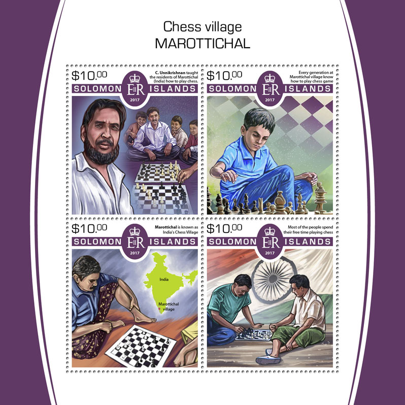 Chess - Issue of Solomon islands postage stamps